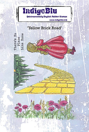 Yellow Brick Road A6 Red Rubber Stamp